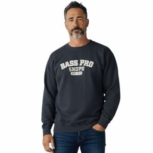 Bass Pro Shops Embroidered‎ Black Pullover Crewneck Sweatshirt  - Men's Size 2XL